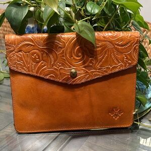 Patricia Nash Embossed Leather Tablet Case in Rich Brown.